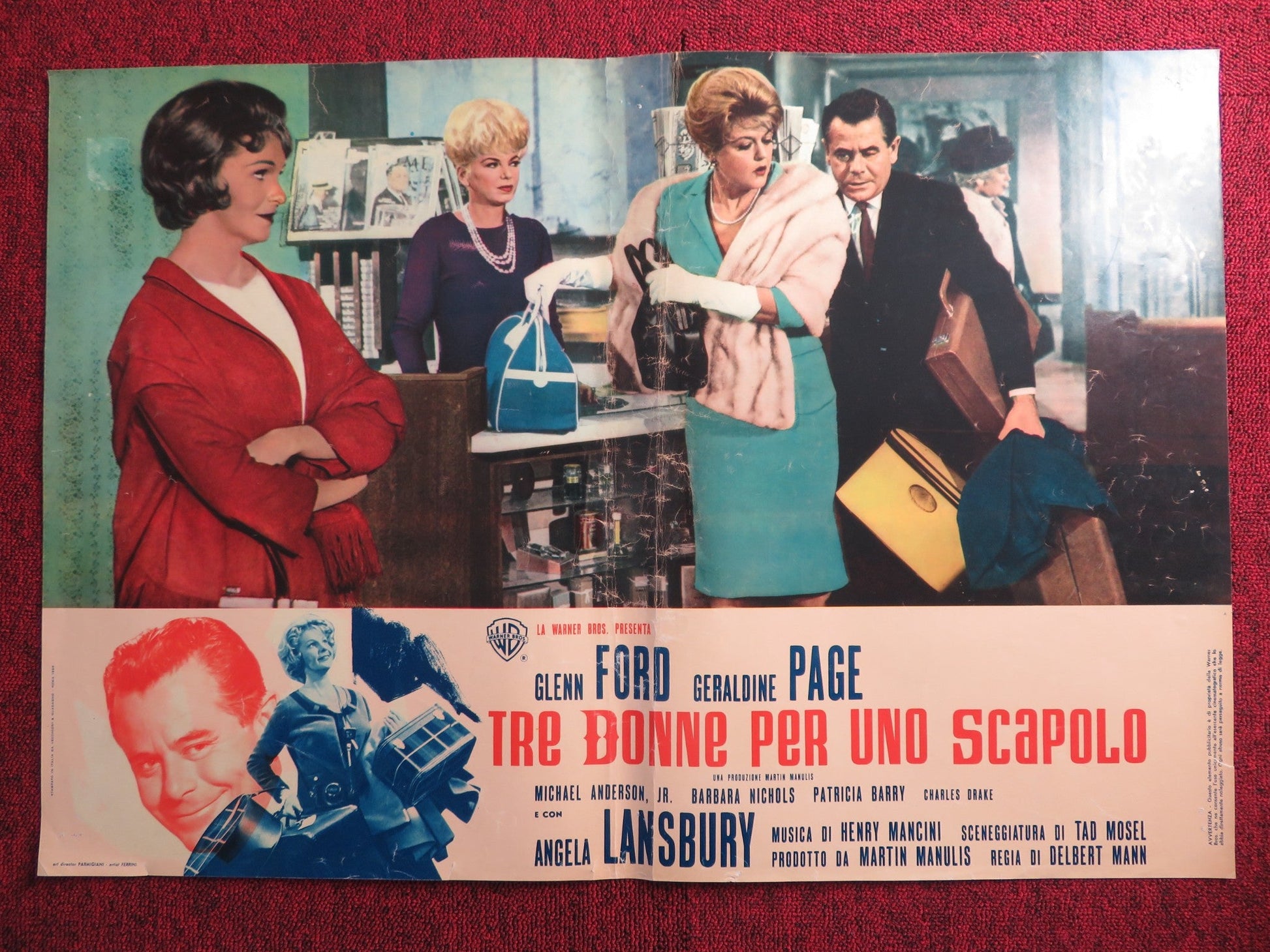 TRE DONNE PER UNO SCAPOLO - A ITALIAN FOTOBUSTA POSTER GLENN FORD PAGE 1965 Rendezvous Cinema Movie posters