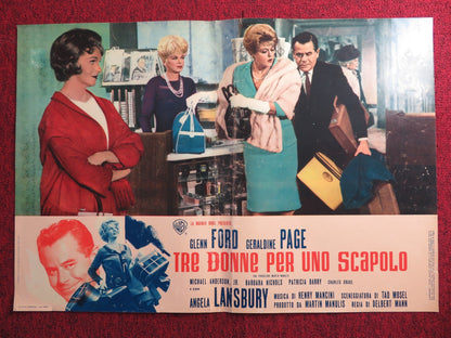TRE DONNE PER UNO SCAPOLO - A ITALIAN FOTOBUSTA POSTER GLENN FORD PAGE 1965 Rendezvous Cinema Movie posters