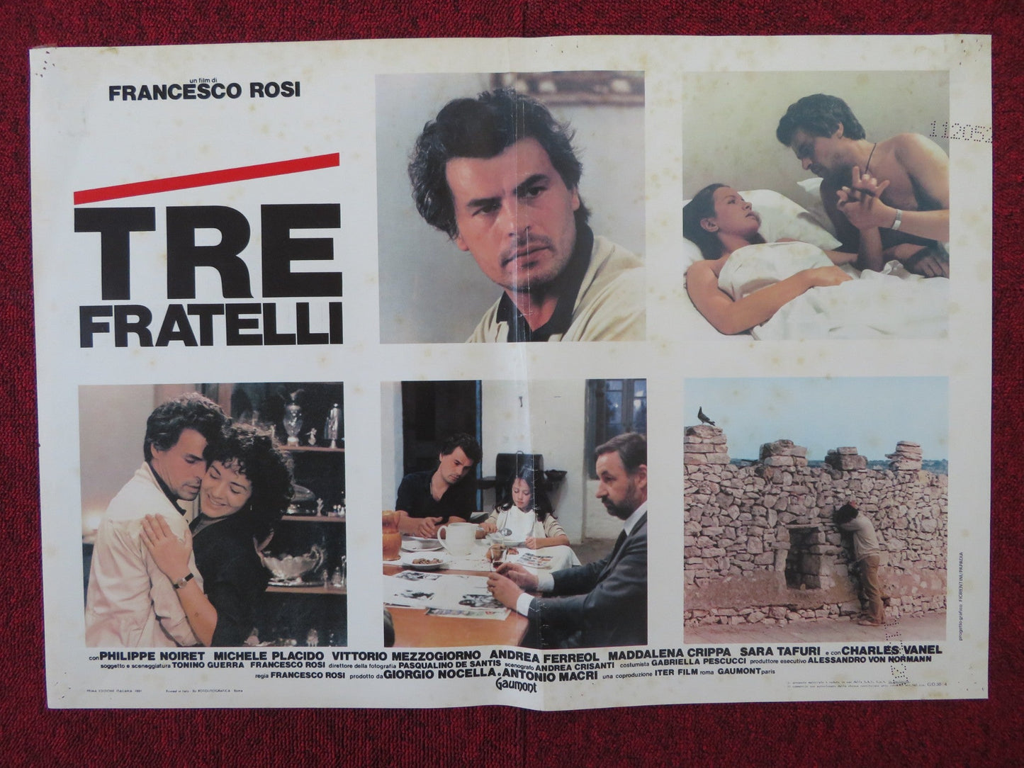 TRE FRATELLI ITALIAN FOTOBUSTA POSTER PHILIPPE NOIRET MICHELE PLACIDO 1981 Rendezvous Cinema Movie posters