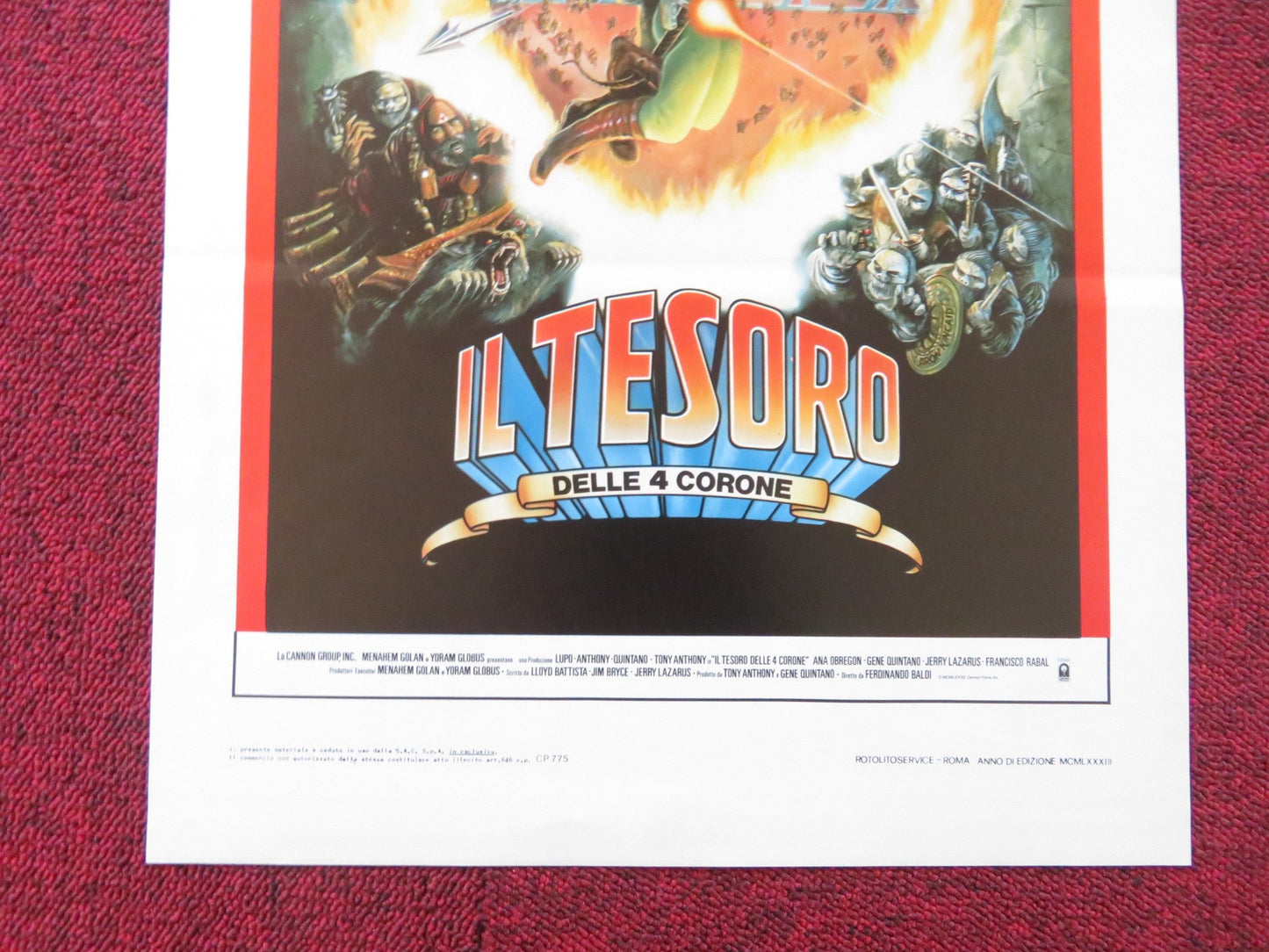 TREASURE OF THE FOUR CROWNS ITALIAN LOCANDINA POSTER CANNON TONY ANTHONY 1983 Rendezvous Cinema Movie posters