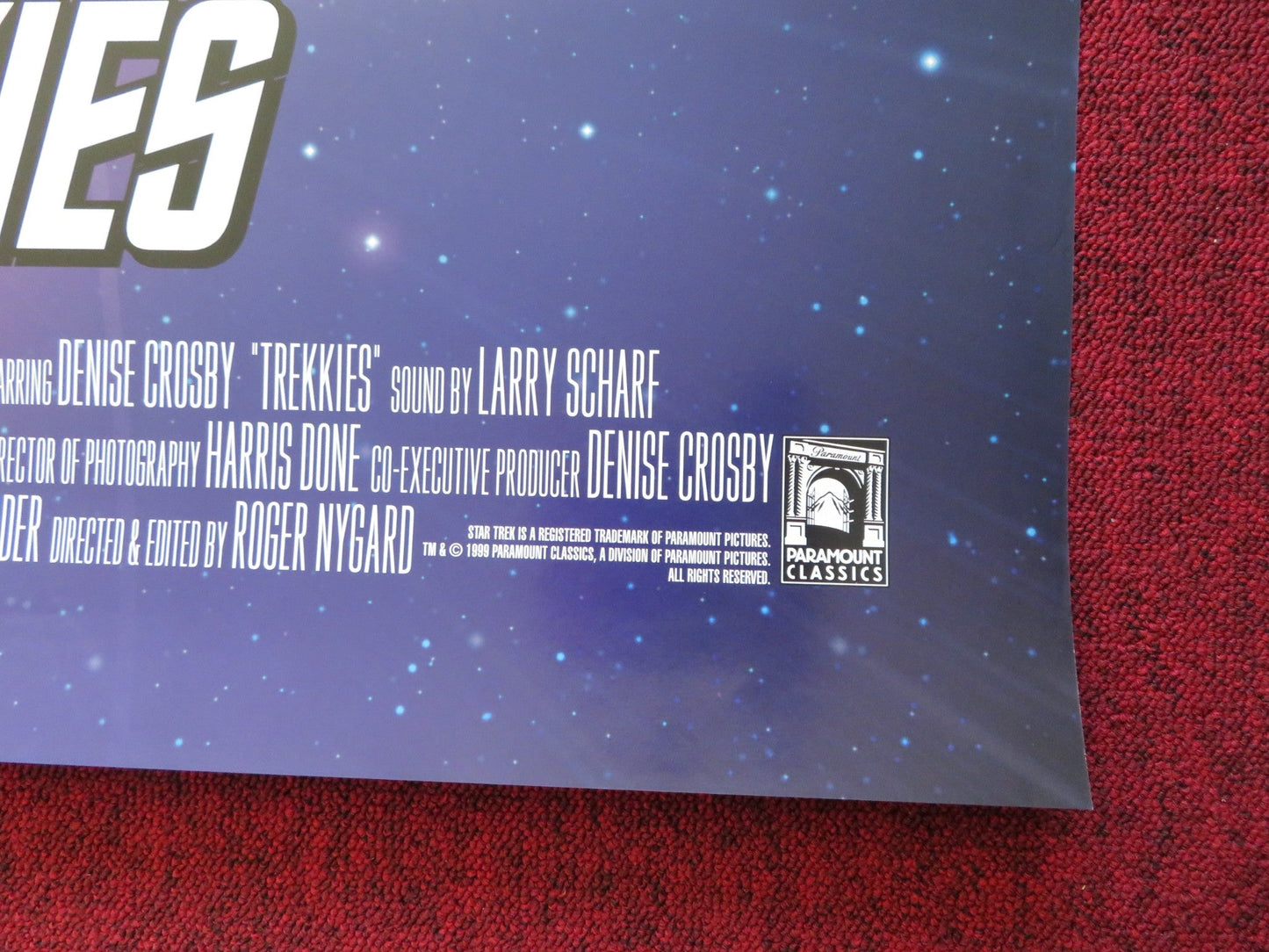 TREKKIES US ONE SHEET ROLLED POSTER DENISE CROSBY BARBARA ADAMS 1999 Rendezvous Cinema Movie posters