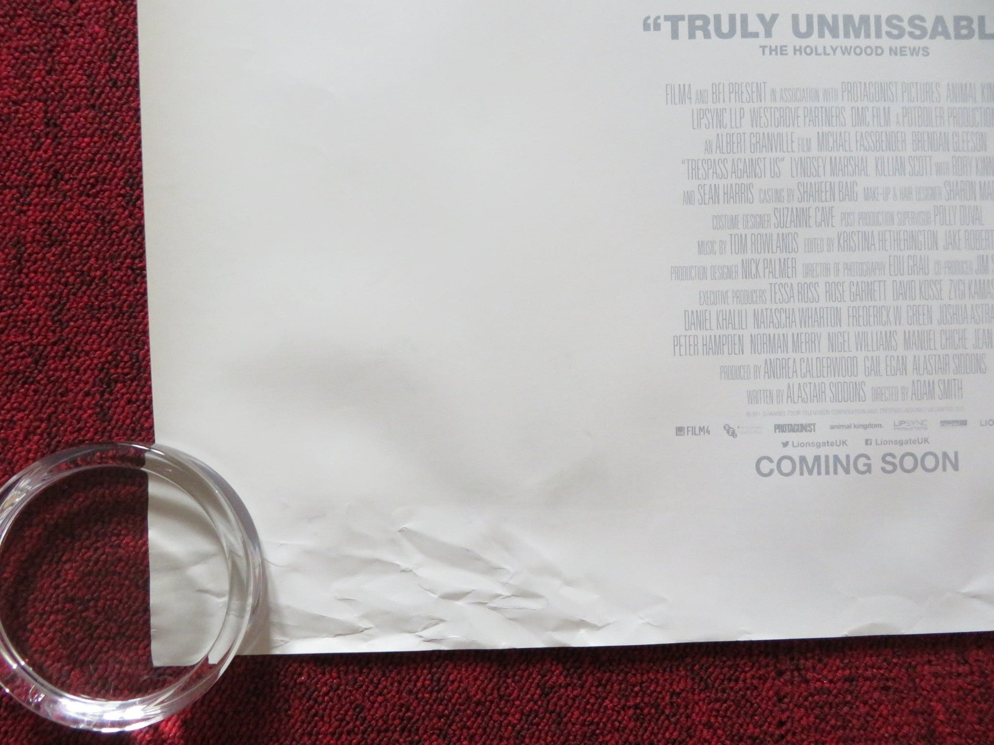 TRESPASS AGAINST US UK QUAD ROLLED POSTER MICHAELL FASSBENDER B. GLEESON 2016 Rendezvous Cinema Movie posters