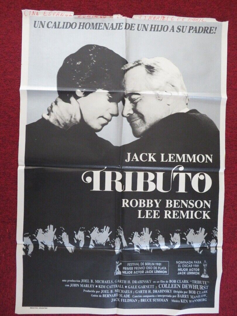 TRIBUTE / TRIBUTO ARGENTINA ONE SHEET POSTER JACK LEMMON ROBBY BENSON 1980 - Rendezvous Cinema