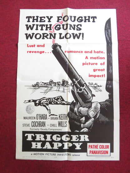 TRIGGER HAPPY / THE DEADLY COMPANIONS FOLDED US ONE SHEET POSTER 1963 Rendezvous Cinema Movie posters