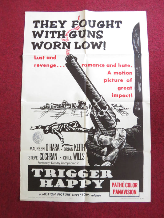 TRIGGER HAPPY / THE DEADLY COMPANIONS FOLDED US ONE SHEET POSTER 1963 Rendezvous Cinema Movie posters