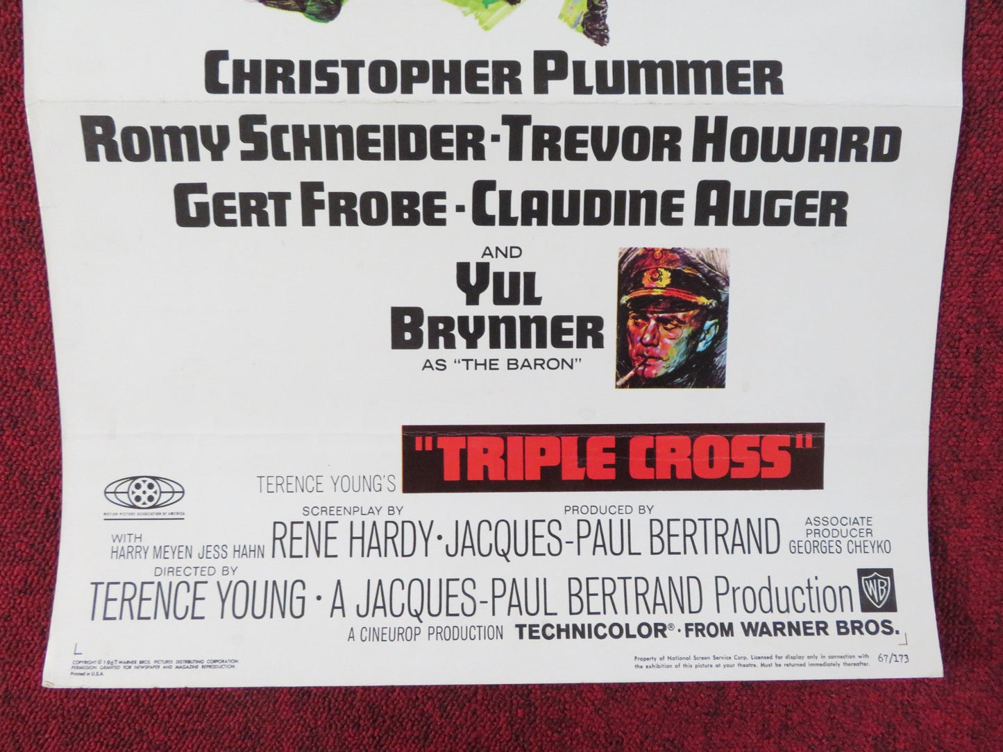 TRIPLE CROSS US INSERT (14"x 36") POSTER CHRISTOPHER PLUMMER YUL BRYNNER 1966 Rendezvous Cinema Movie posters