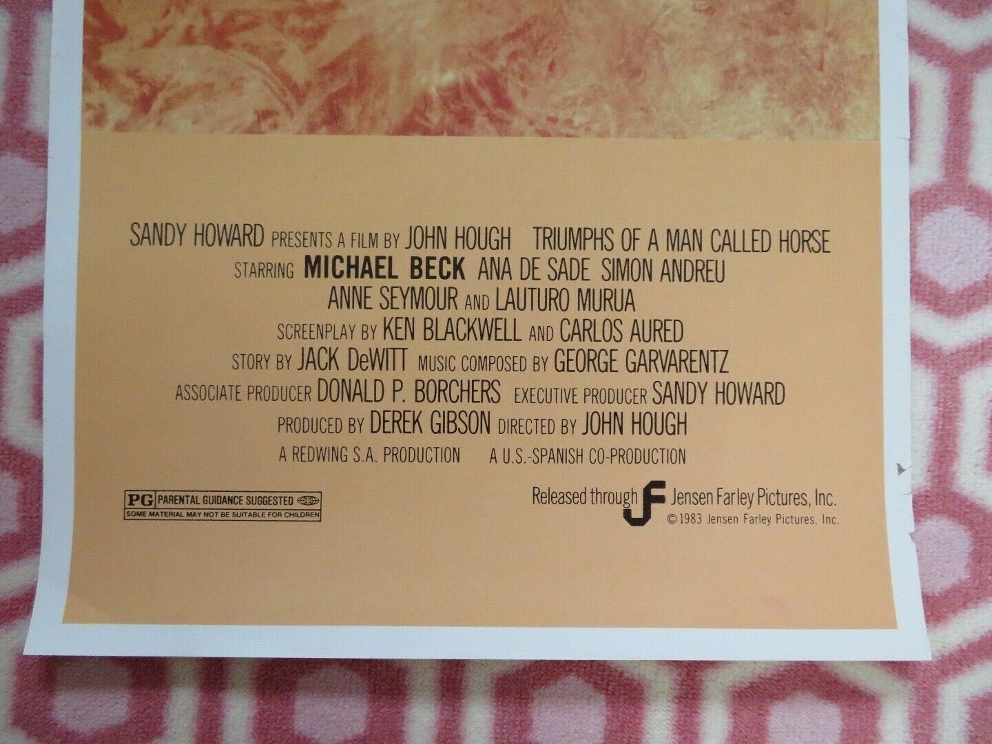 TRIUMPHS OF A MAN CALLED HORSE US INSERT(14"x 36") POSTER R HARRIS M BECK 1983 Movie posters