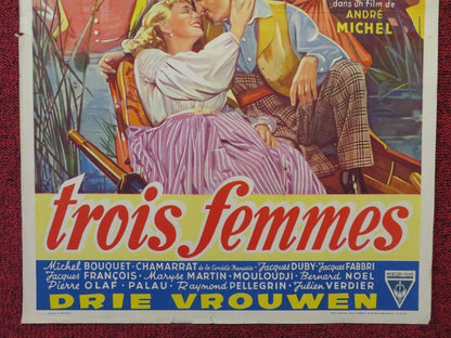 TROIS FEMMES / THREE WOMEN BELGIUM (21.5"x14") POSTER AGNES DELAHAIE 1952 Movie posters