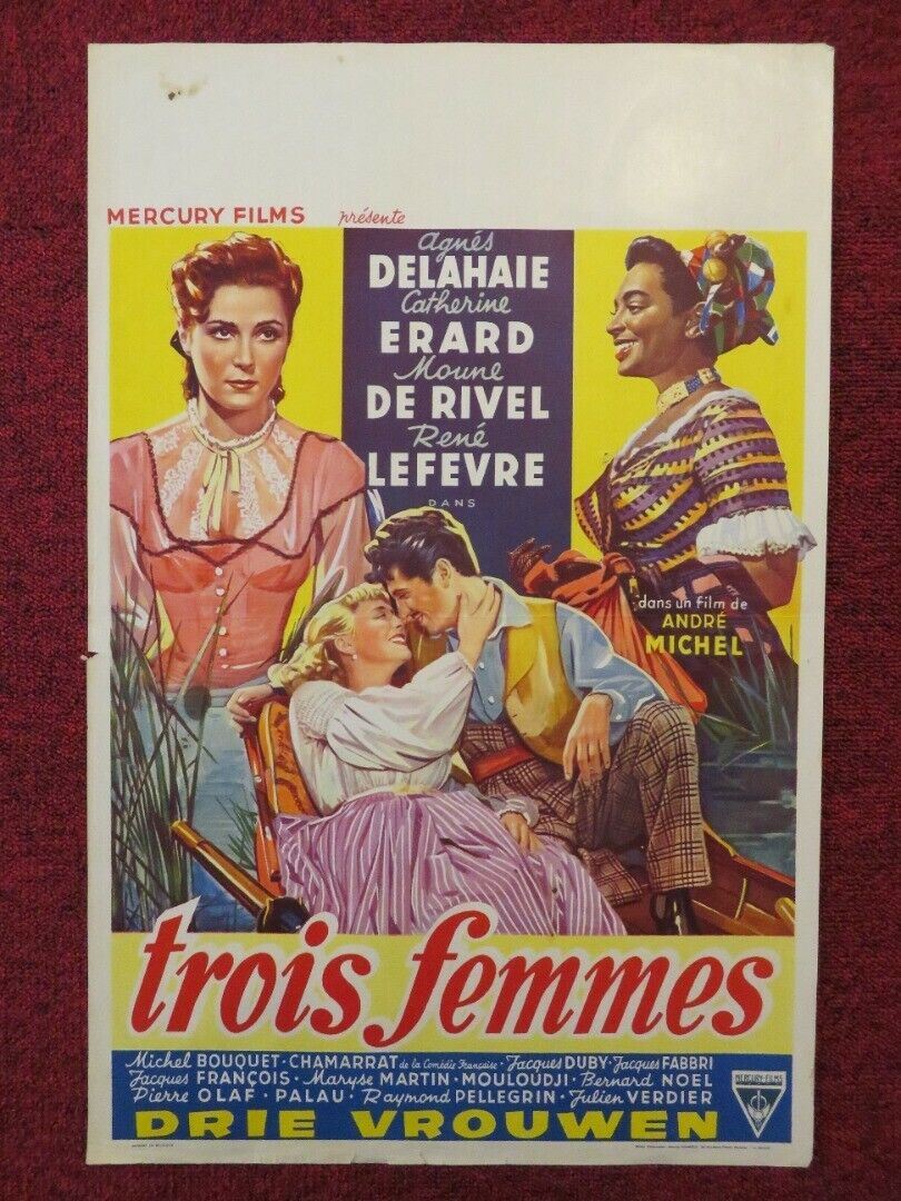 TROIS FEMMES / THREE WOMEN BELGIUM (21.5"x14") POSTER AGNES DELAHAIE 1952 Movie posters