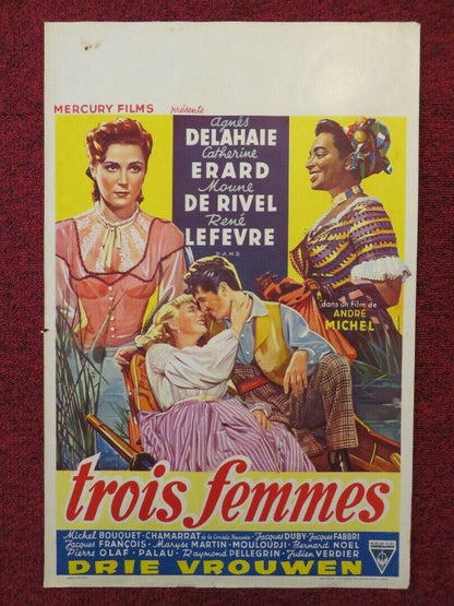 TROIS FEMMES / THREE WOMEN BELGIUM (21.5"x14") POSTER AGNES DELAHAIE 1952 Movie posters