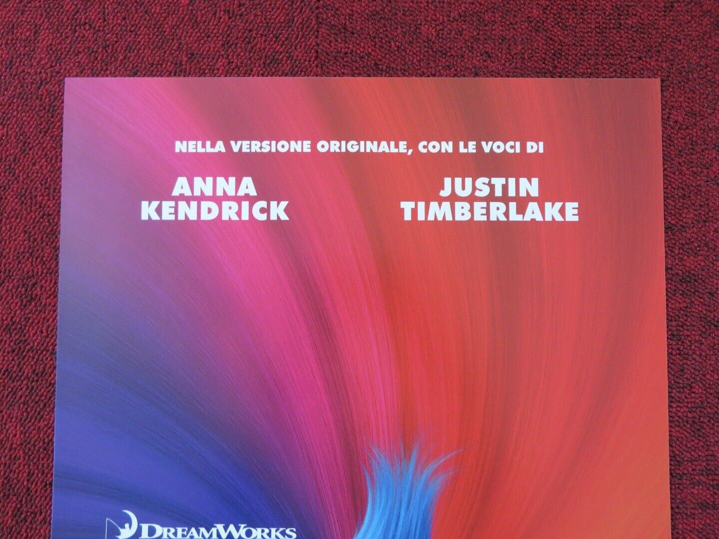 TROLLS ITALIAN LOCANDINA (26.5"x13") POSTER DREAMWORKS TIMBERLAKE 2016 Rendezvous Cinema Movie posters