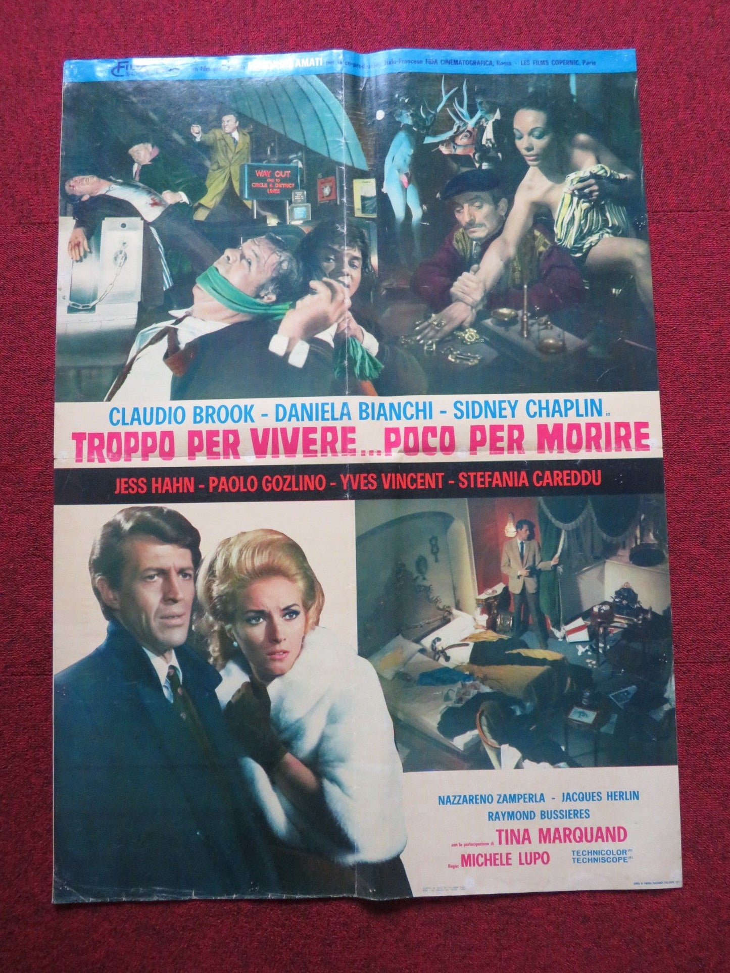 TROPPO PER VIVERE... POCO PER MORIRE ITALIAN FOGLIO POSTER CLAUDIO BROOK 1967 Rendezvous Cinema Movie posters