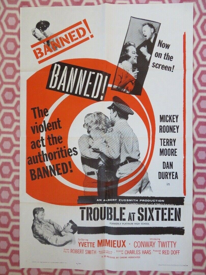 TROUBLE AT SIXTEEN PLATINUM HIGH SCHOOL US ONE SHEET POSTER RE - RELEASED Movie posters