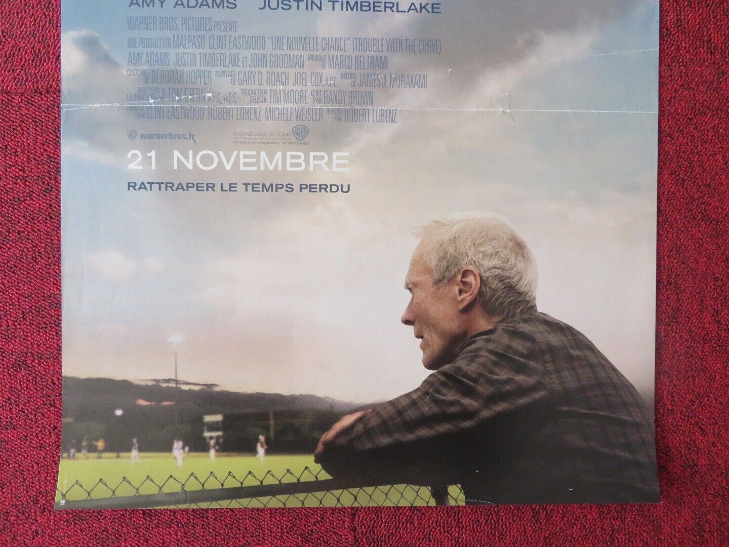 TROUBLE WITH THE CURVE FRENCH (15"x 21") POSTER CLINT EASTWOOD CHELCIE ROSS 2012 Movie posters