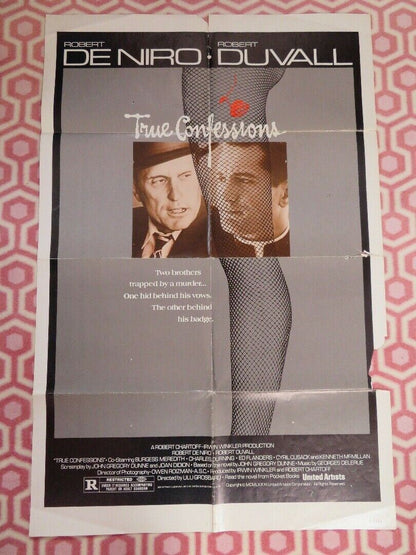 TRUE CONFESSIONS FOLDED US ONE SHEET POSTER ROBERT DENIRO ROBERT DUVALL 1981 Movie posters