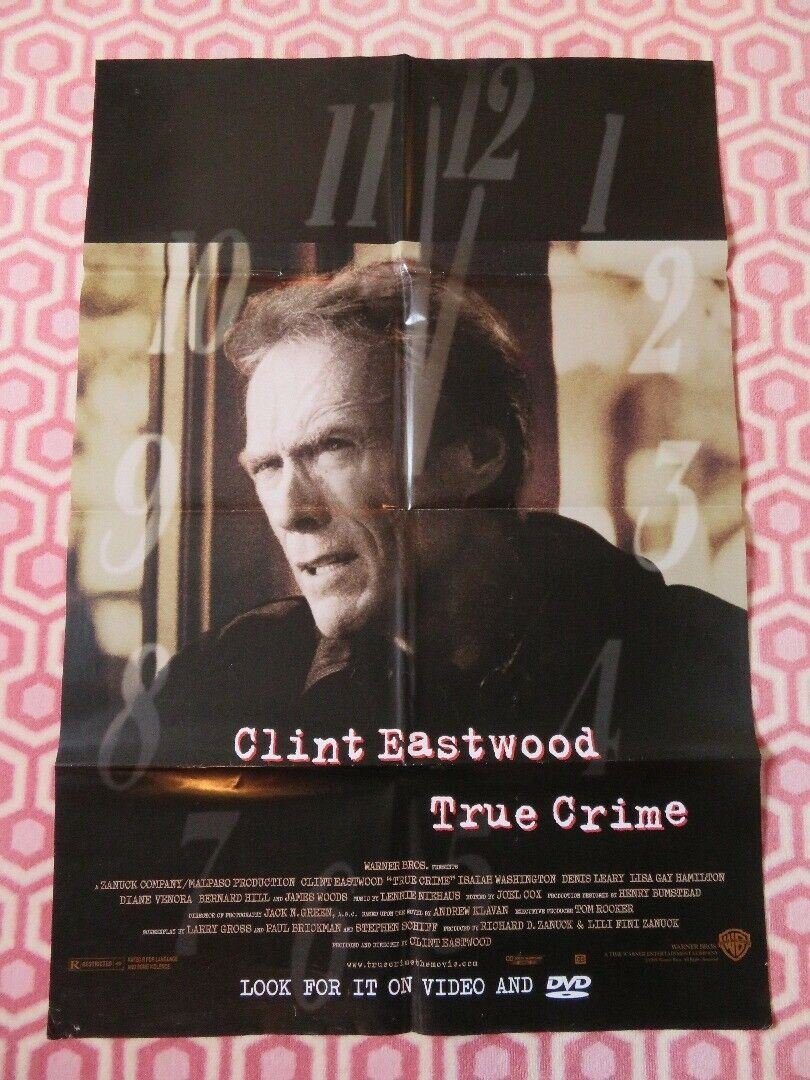 TRUE CRIME VIDEO DVD ONE SHEET POSTER FOLDED CLINT EASTWOOD I. WASHINGTON 1999 Movie posters