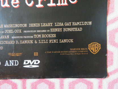 TRUE CRIME VIDEO DVD ONE SHEET POSTER FOLDED CLINT EASTWOOD I. WASHINGTON 1999 Movie posters