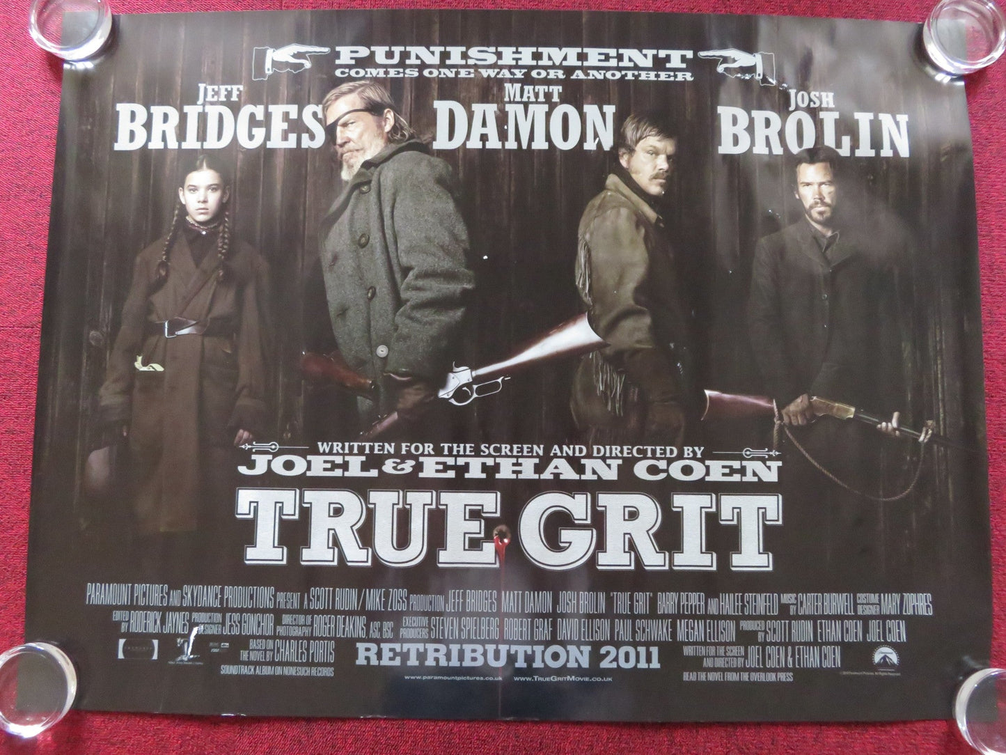 TRUE GRIT UK QUAD (30"x 40") ROLLED POSTER JEFF BRIDGES H.STEINFELD M.DAMON 2010 Rendezvous Cinema Movie posters