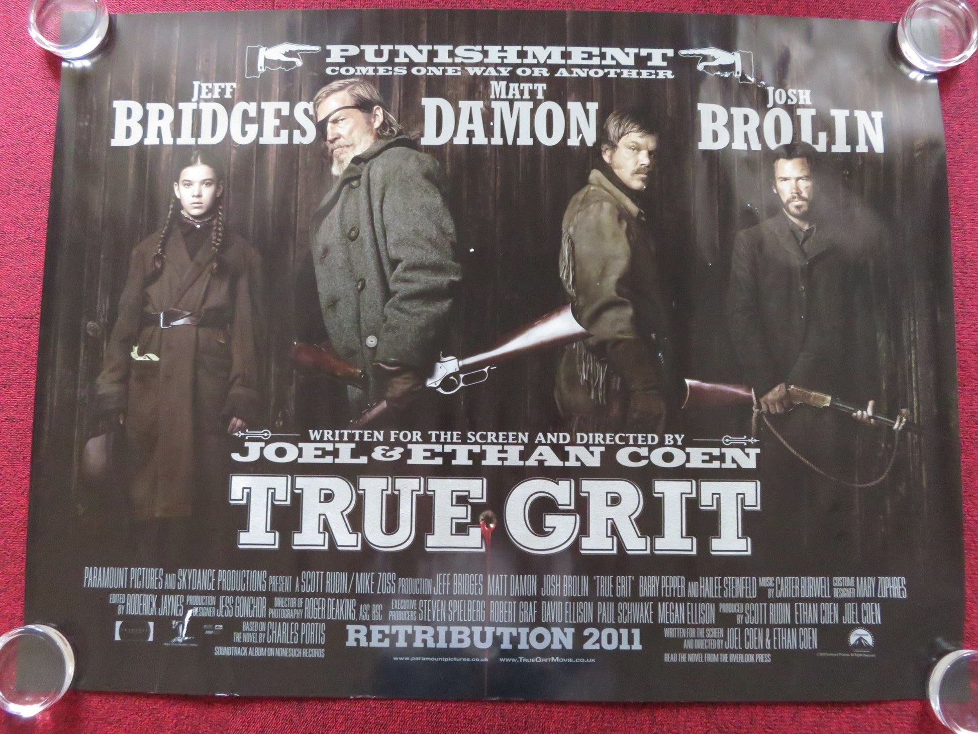 TRUE GRIT UK QUAD (30"x 40") ROLLED POSTER JEFF BRIDGES H.STEINFELD M.DAMON 2010 Rendezvous Cinema Movie posters