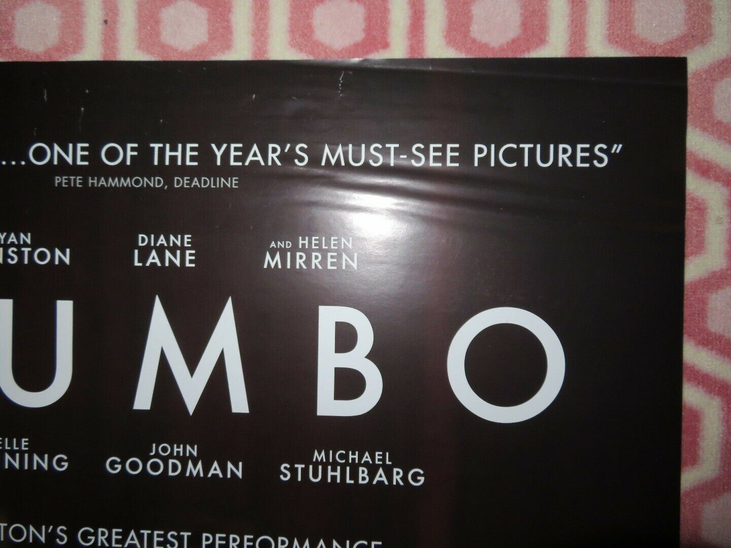 TRUMBO UK ONE SHEET (27"x 41") ROLLED POSTER BRYAN CRANSTON DIANE LANE 2015 Rendezvous Cinema Movie posters