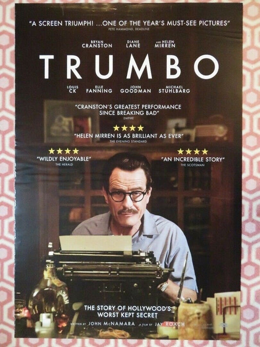 TRUMBO UK ONE SHEET (27"x 41") ROLLED POSTER BRYAN CRANSTON DIANE LANE 2015 Rendezvous Cinema Movie posters