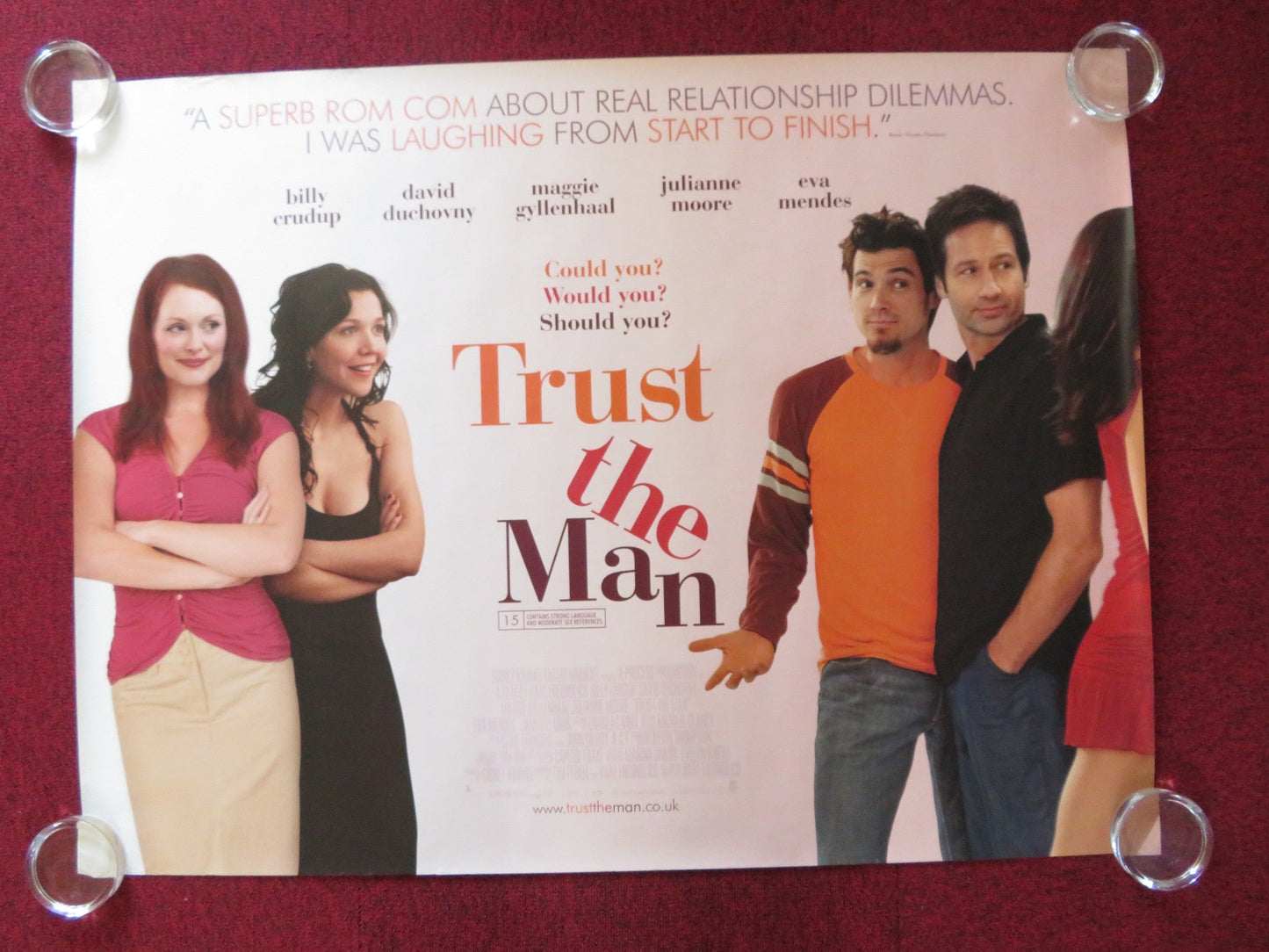 TRUST THE MAN UK QUAD (30"x 40") ROLLED POSTER DAVID DUCHOVNY J. MOORE 2005 Rendezvous Cinema Movie posters