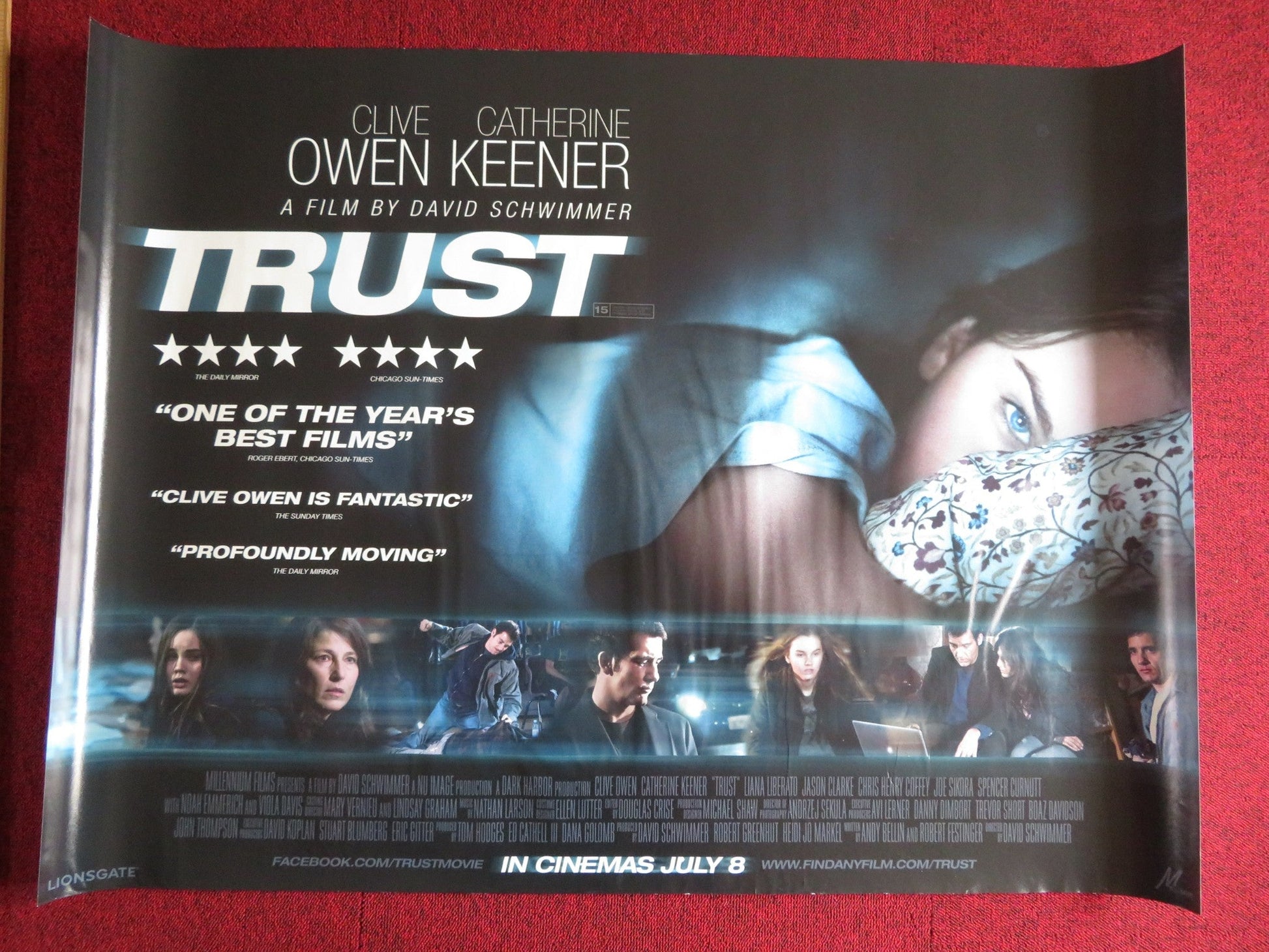 TRUST UK QUAD (30"x 40") ROLLED POSTER CLIVE OWEN CATHERINE KEENER 2010 Rendezvous Cinema Movie posters