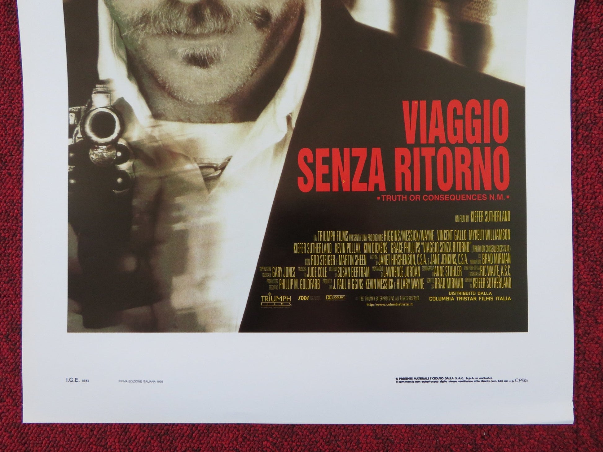 TRUTH OR CONSEQUENCES N. M. ITALIAN LOCANDINA POSTER KIEFER SUTHERLAND 1998 Rendezvous Cinema Movie posters
