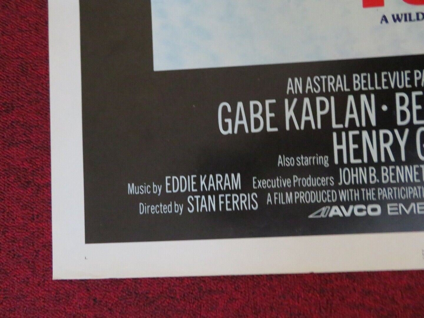 TULIPS FOLDED US ONE SHEET POSTER GABE KAPLAN BERNADETTE PETERS 1981 Movie posters