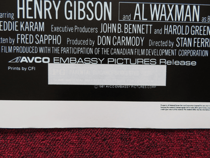 TULIPS US HALF SHEET (22"x 28") POSTER GABE KAPLAN BERNADETTE PETERS 1981 Rendezvous Cinema Movie posters