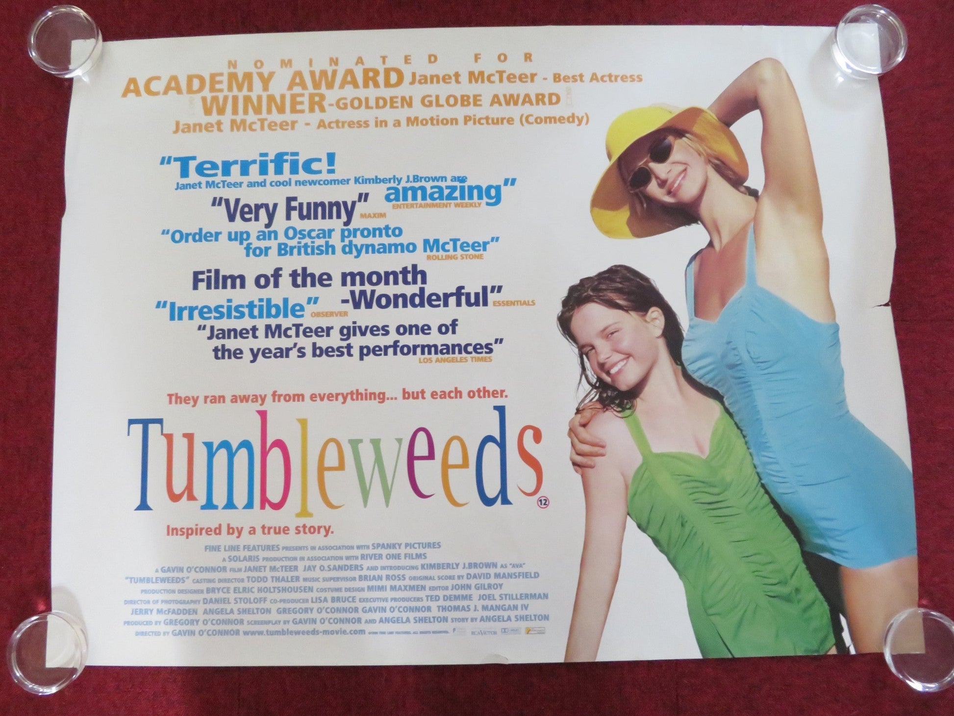 TUMBLEWEEDS UK QUAD ROLLED POSTER JANET MCTEER KIMBERLEY J. BROWN 1999 Rendezvous Cinema Movie posters