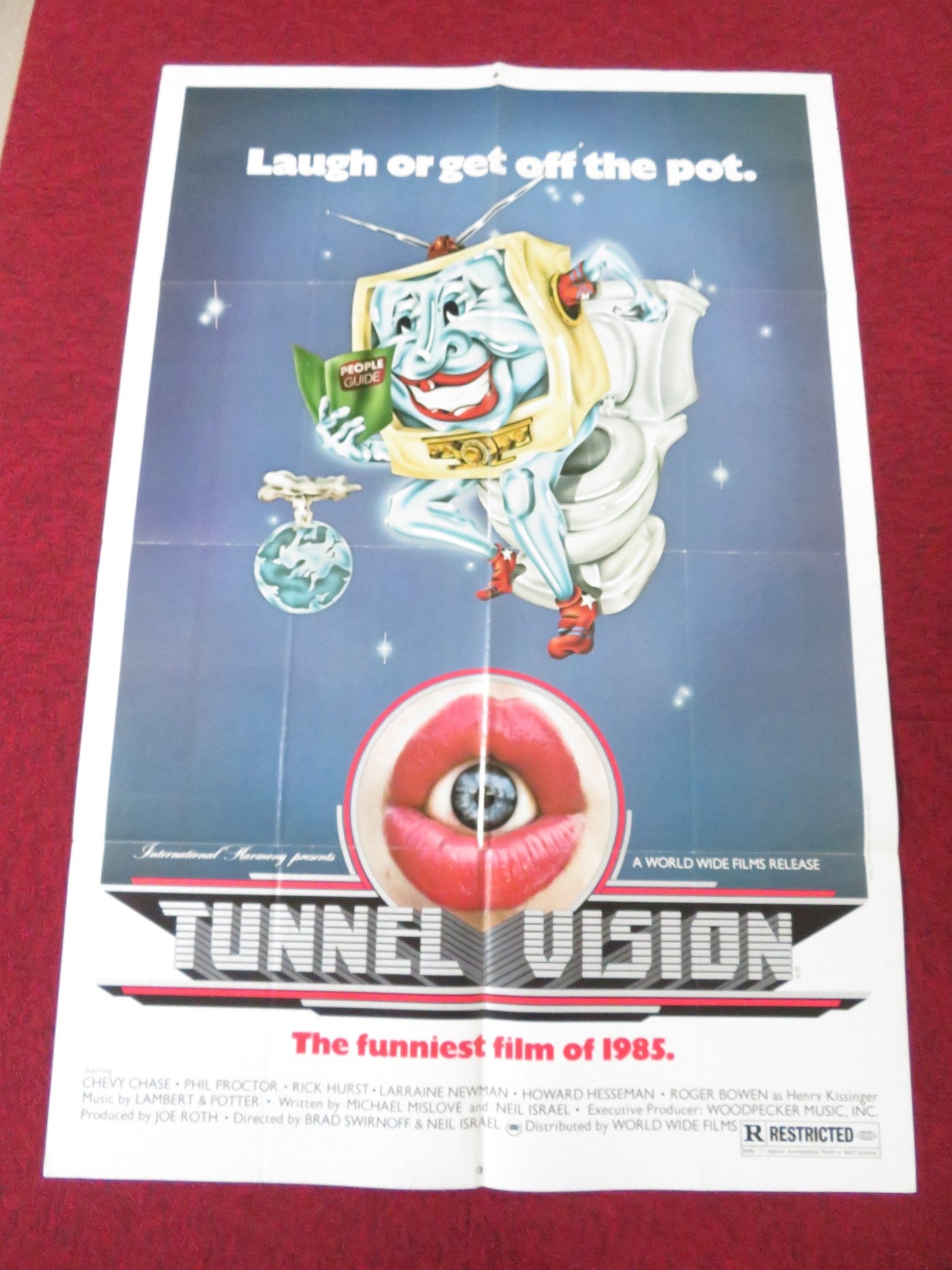 TUNNEL VISION FOLDED US ONE SHEET POSTER CHEVY CHASE PHIL PROCTOR 1976 Rendezvous Cinema Movie posters