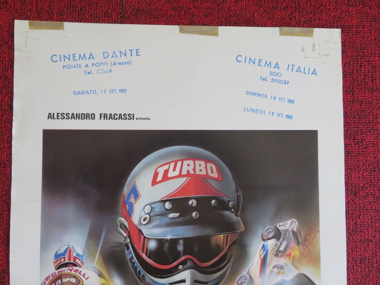 TURBO TIME ITALIAN LOCANDINA (27.5"x13") POSTER JAMES DAVIS 1983 Movie posters