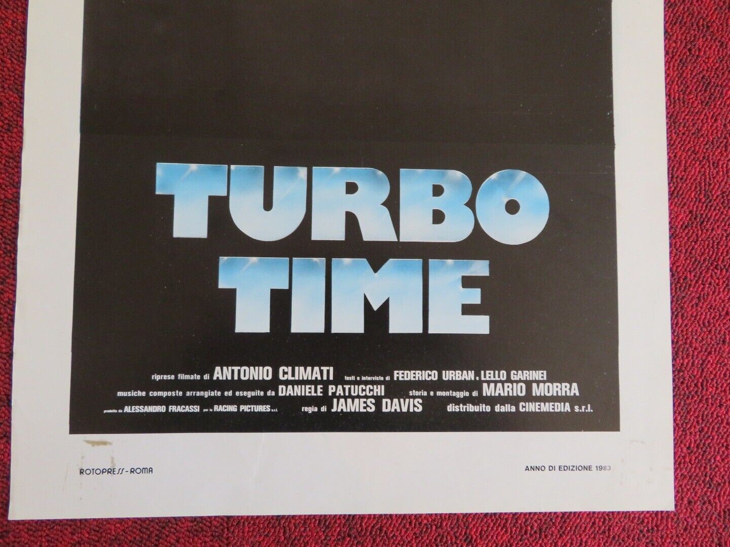 TURBO TIME ITALIAN LOCANDINA (27.5"x13") POSTER JAMES DAVIS 1983 Movie posters