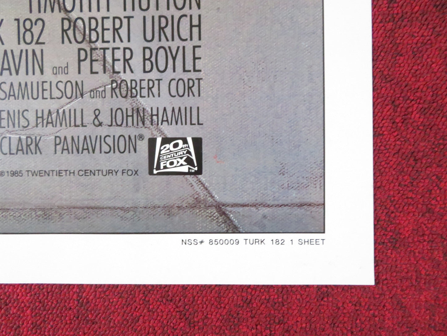 TURK 182 FOLDED US ONE SHEET POSTER TIMOTHY HUTTON ROBERT URICH 1985 Rendezvous Cinema Movie posters