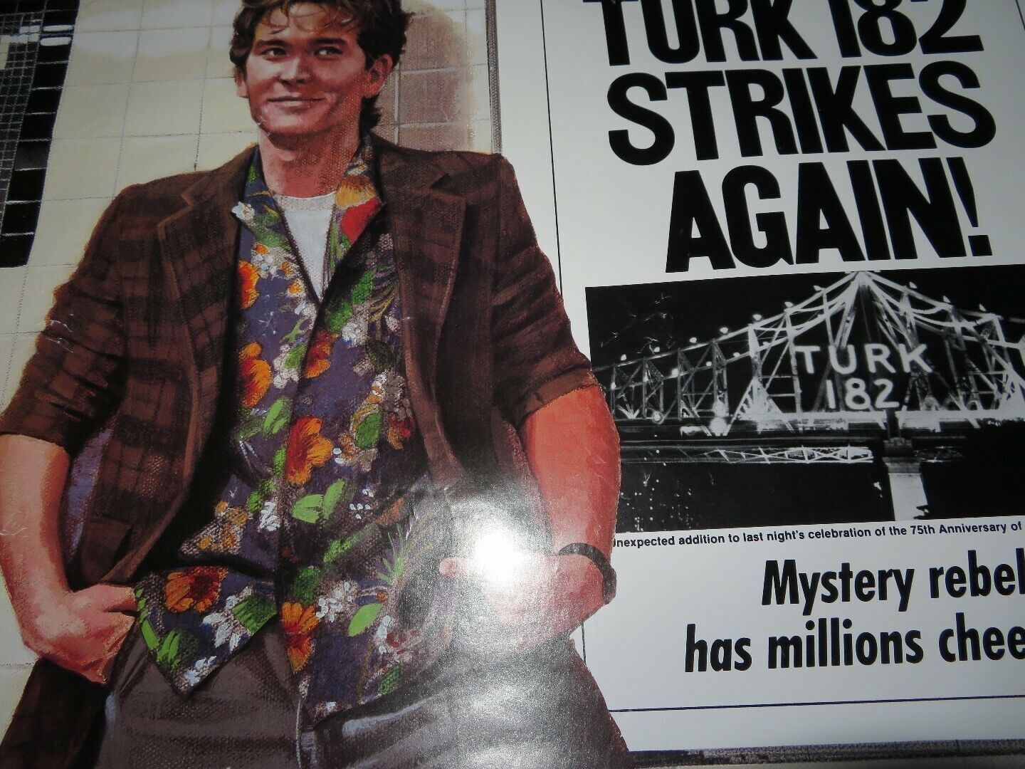 TURK 182 US ONE SHEET ROLLED POSTER TIMOTHY HUTTON KIM CATTRALL 1985 Movie posters