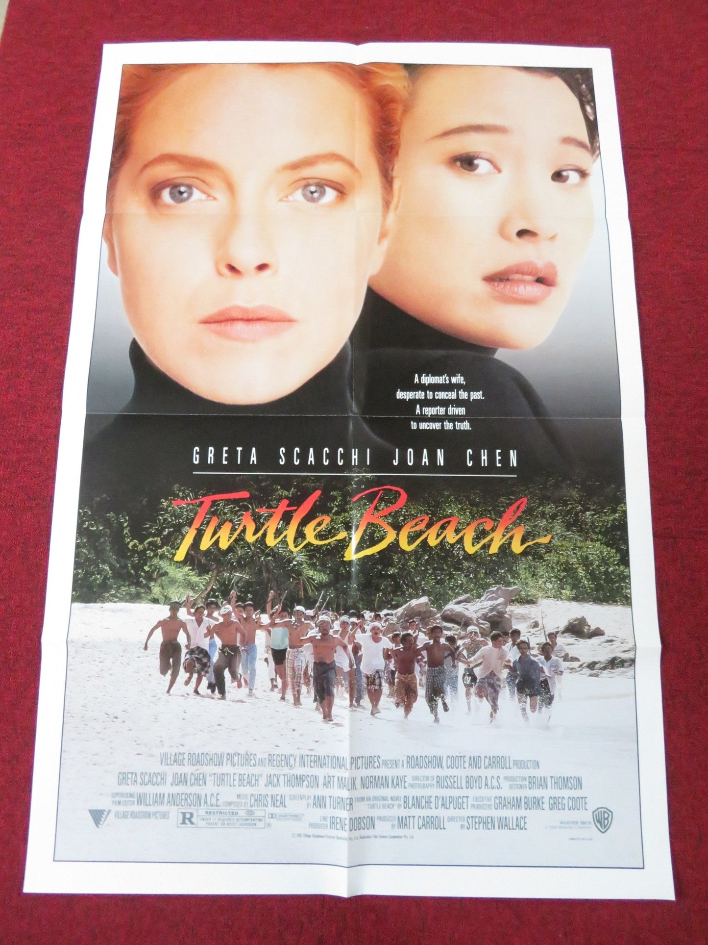 TURTLE BEACH FOLDED US ONE SHEET POSTER GRETA SCACCHI JOAN CHEN 1992 Rendezvous Cinema Movie posters