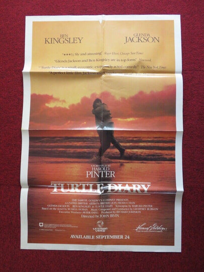 TURTLE DIARY FOLDED US ONE SHEET POSTER GLENDA JACKSON BEN KINGSLEY 1986 Movie posters