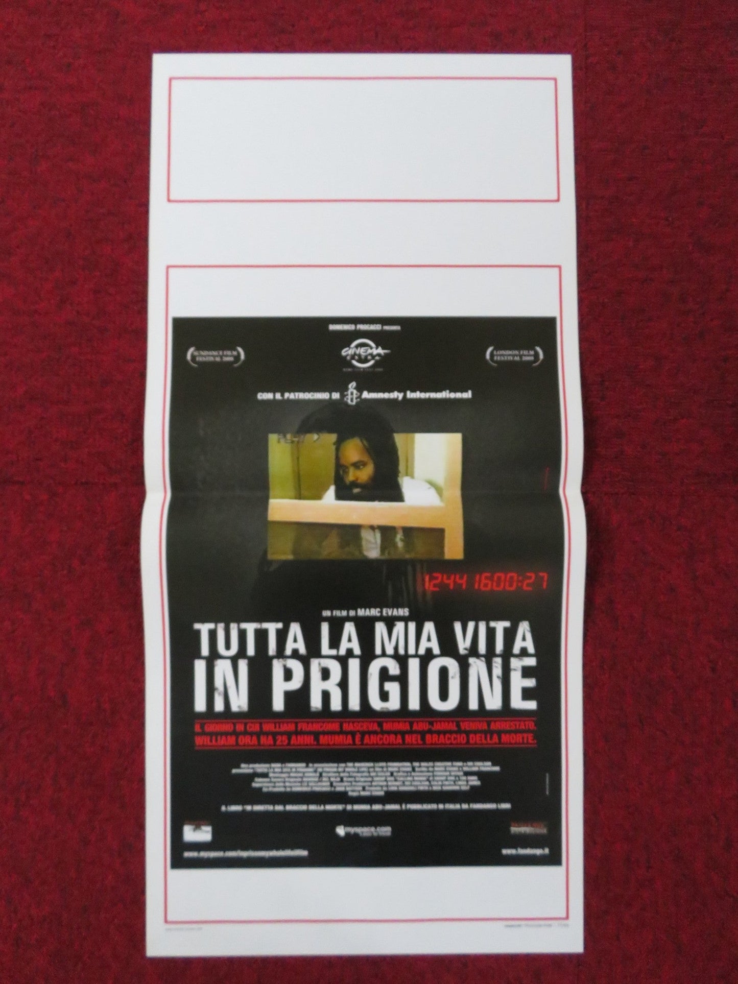 TUTTA LA MIA VITA IN PRIGIONE ITALIAN LOCANDINA POSTER MUMIA ABU - JAMAL 2008 Rendezvous Cinema Movie posters
