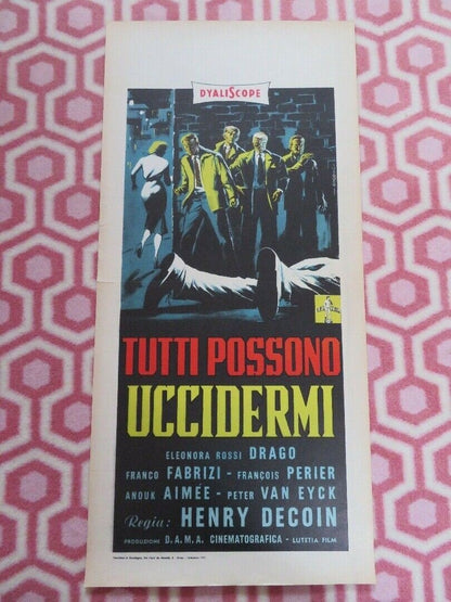 TUTTI POSSONO UCCIDERMI ITALIAN LOCANDINA (27.5" x 13") POSTER FRANCO FABRIZI - Rendezvous Cinema