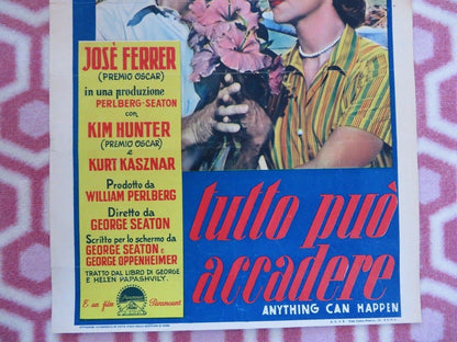 TUTTO PUO ACCADERE/ ANYTHING CAN HAPPEN ITALIAN LOCANDINA (27" x 13") POSTER '52 Movie posters
