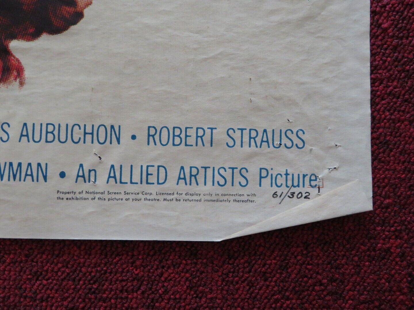 TWENTY PLUS TWO FOLDED US ONE SHEET POSTER DAVID JANSSEN JEANNE CRAIN 1961 Movie posters