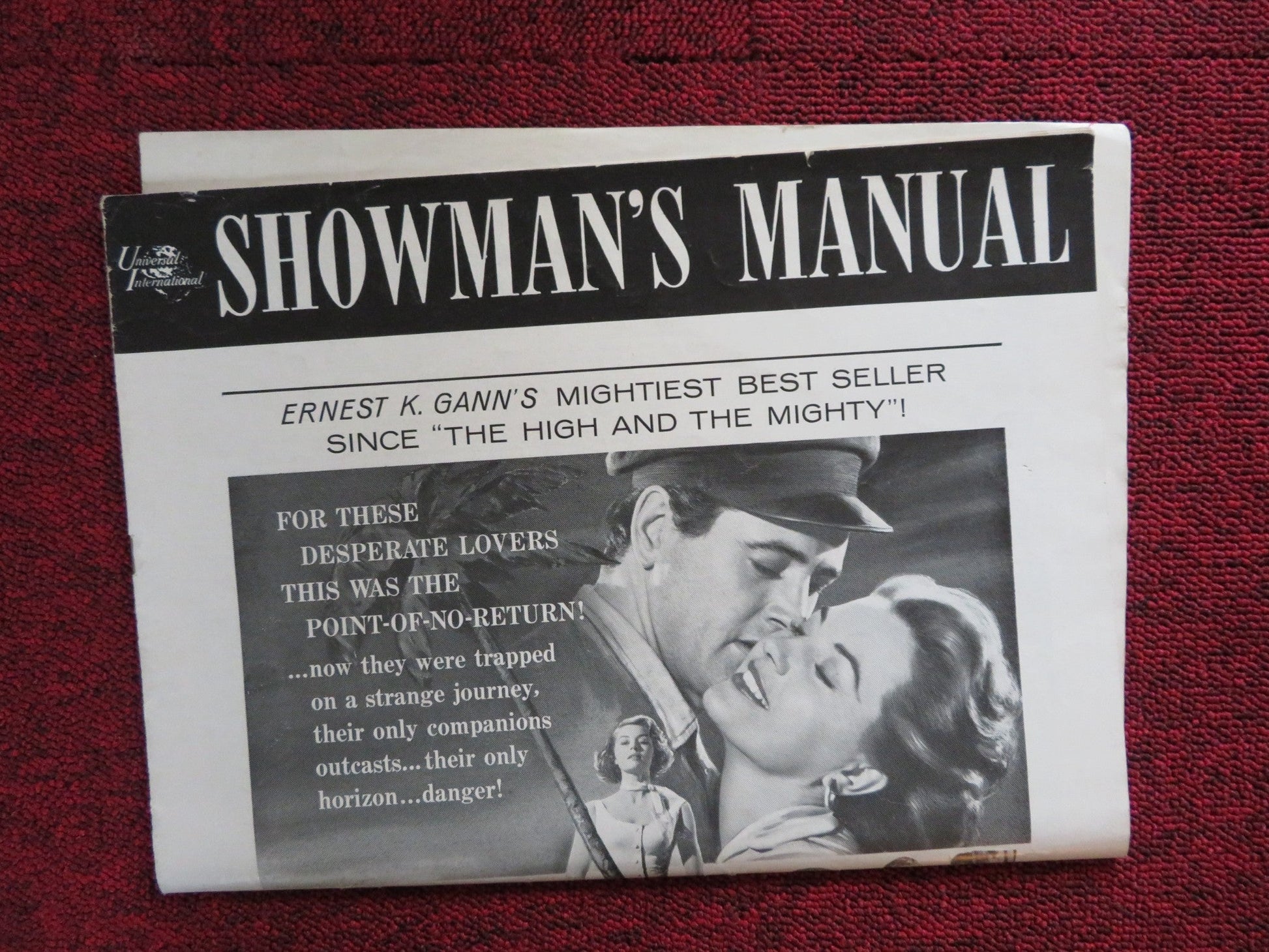 TWILIGHT FOR THE GODS UNCUT UNIVERSAL INTERNATIONAL FOLDED PRESS BOOK 1958 Rendezvous Cinema Movie posters