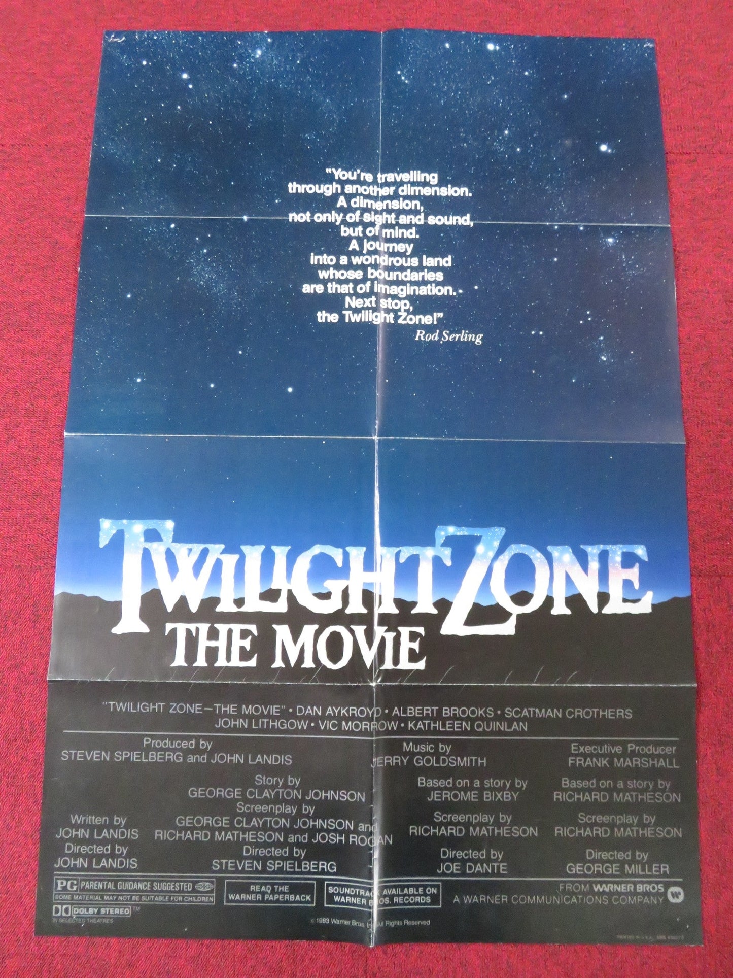 TWILIGHT ZONE: THE MOVIE FOLDED US ONE SHEET POSTER SPIELBERG LANDIS 1983 Rendezvous Cinema Movie posters