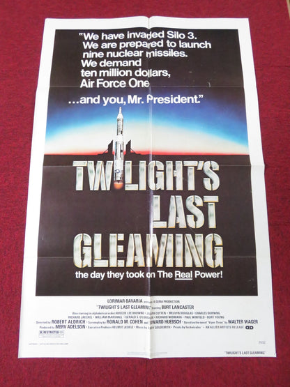 TWILIGHT'S LAST GLEAMING - B FOLDED US ONE SHEET POSTER BURT LANCASTER 1977 Rendezvous Cinema Movie posters