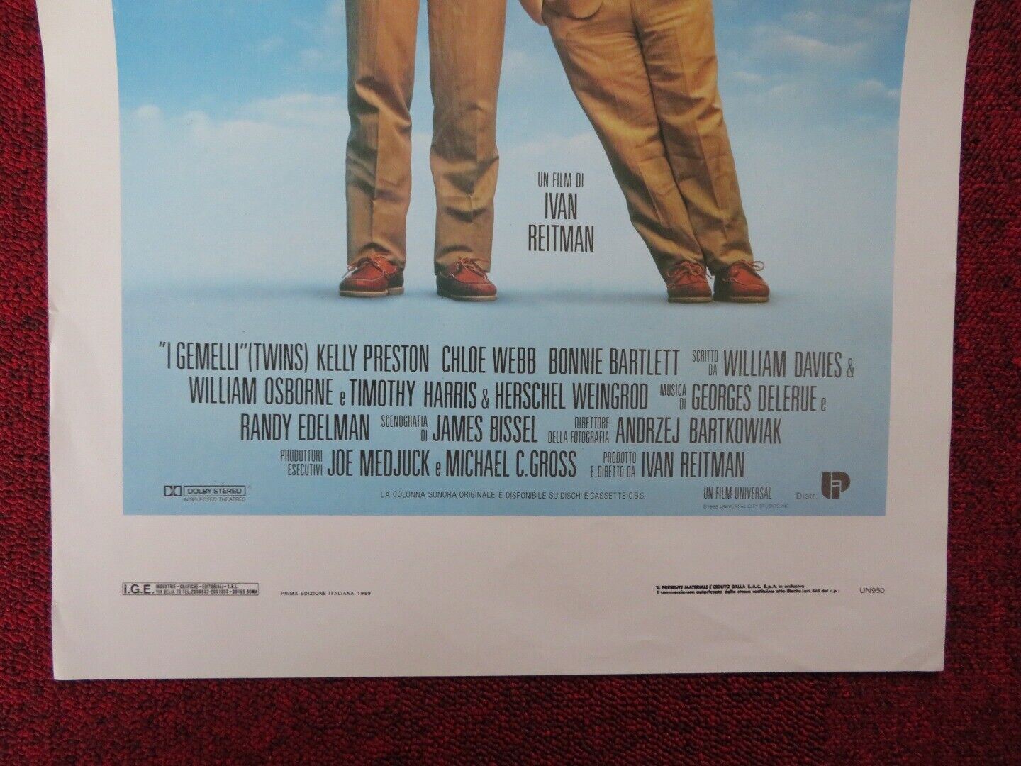 TWINS ITALIAN LOCANDINA (27.5"x13.5") POSTER SCHWARZENEGGER DEVITO 1989 Movie posters