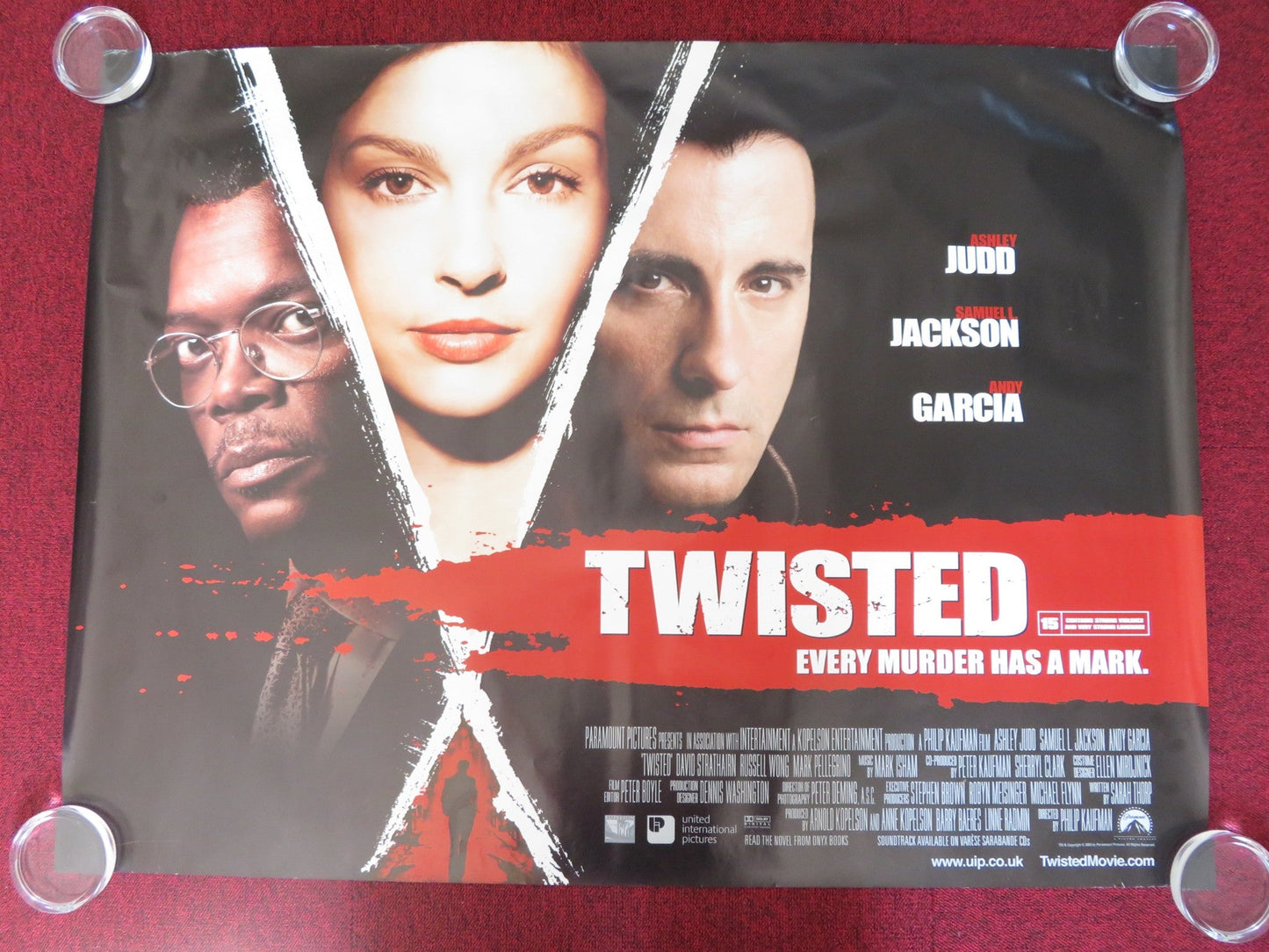 TWISTED UK QUAD (30"x 40") ROLLED POSTER ASHLEY JUDD SAMUEL L. JACKSON 2004 Rendezvous Cinema Movie posters