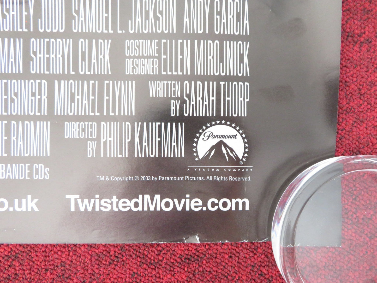 TWISTED UK QUAD (30"x 40") ROLLED POSTER ASHLEY JUDD SAMUEL L. JACKSON 2004 Rendezvous Cinema Movie posters