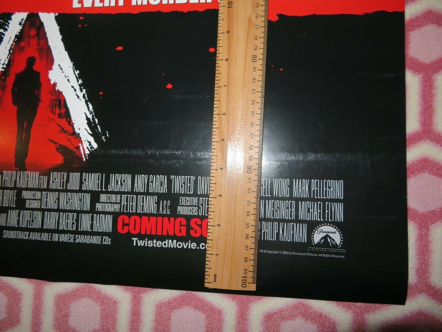 TWISTED US ROLLED POSTER PHILIP KAUFMAN SAMUEL L.JACKSON ASHLEY JUDD 2004 Movie posters