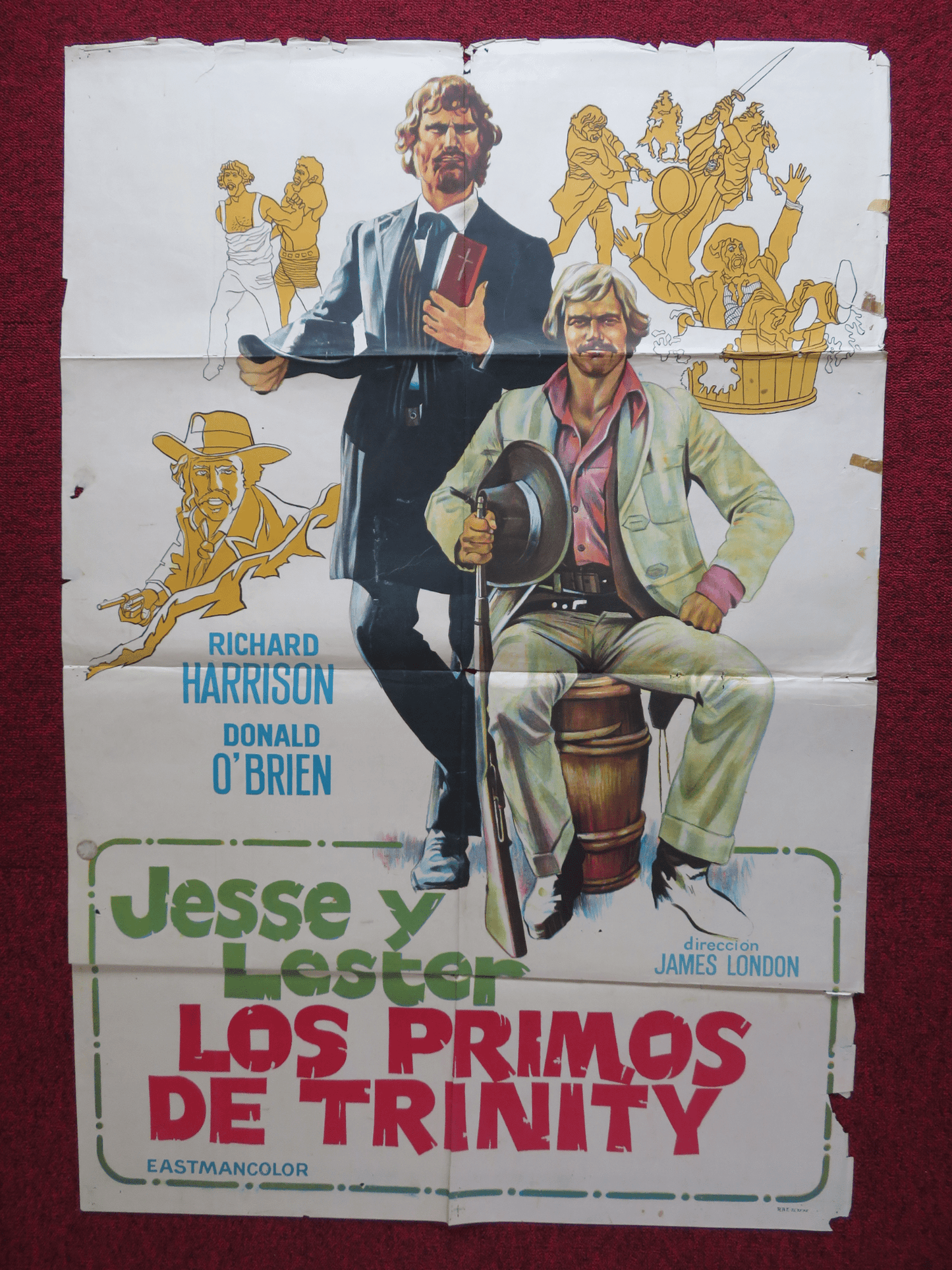 TWO BROTHERS IN TRINITY FOLDED ARGENTINA ONE SHEET POSTER R. HARRISON 1972 Rendezvous Cinema Movie posters